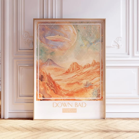 Down Bad Soft Pastel Song Poster, Unframed Size 8x12