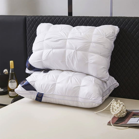 Down Bed Pillow Hotel Quality Washable Polyester Filling 20 x 30 in White Cool Support for Side Back Sleeping