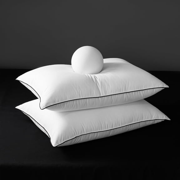Down Bed Pillows Standard Size Set of 2, Luxurious Hotel Pillow for , and Side Sleepers,Downproof, Soft, , Breathable Blend Shell (, (Pack of 2))