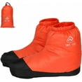 thumbnail image 1 of Down Booties Warm Socks Waterproof Down Slipper Boots Lightweight Down Socks Stuffed Booties Down Feet Covers for Men Women(Orange,L), 1 of 7