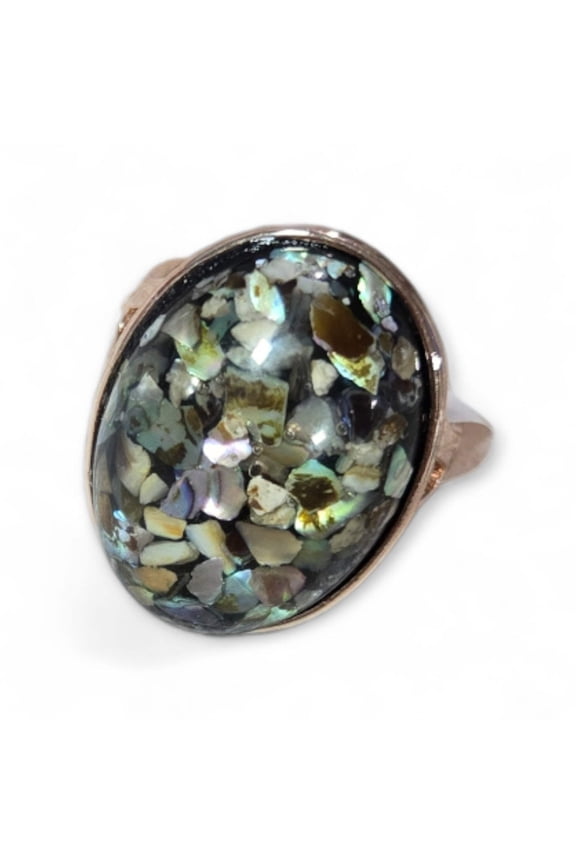 Down By The Beach Oyster Shell Statement Ring