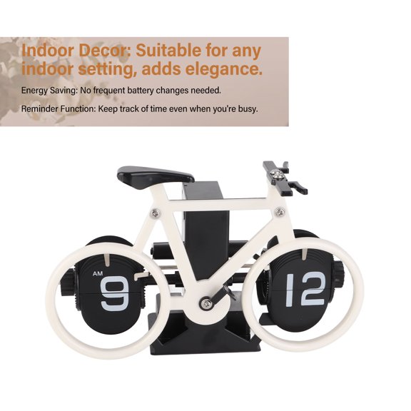 Down Clock Vintage Bike Shape Retro Mechanical Flip Desk Clock Timer Reminder Table Clock for Office Home