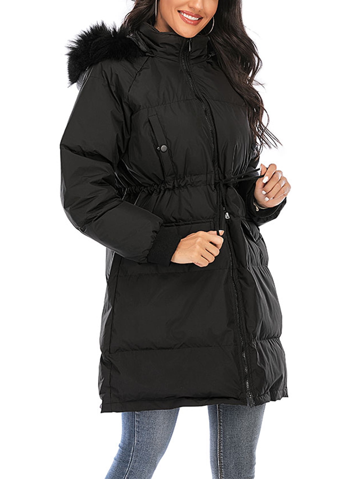 Thickened Plus Size Fur Hooded Puffer Parka Jacket Singapore