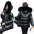 thumbnail image 1 of Down Coat Women,Women's Winter Coats Grey Fashion Faux Fur Hood Thicken Side Zipper Warm Quilted Coats Parka Coat Light Clothing Casual Loose Outdoor Windproof Parka Jacket, 1 of 4
