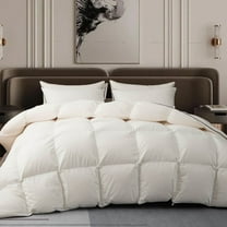 Down Comforter Feather Duvet Insert Cotton White Down Comforter All Season Solid, King