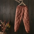 Down Cotton Pants Women‘s Winter Outer Wear New Arrival Rhombic High