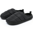 thumbnail image 1 of Down Cotton Slippers for Men Comfy Warm Slip on Shoes Memory Foam House Shoes, Black 10, 1 of 6