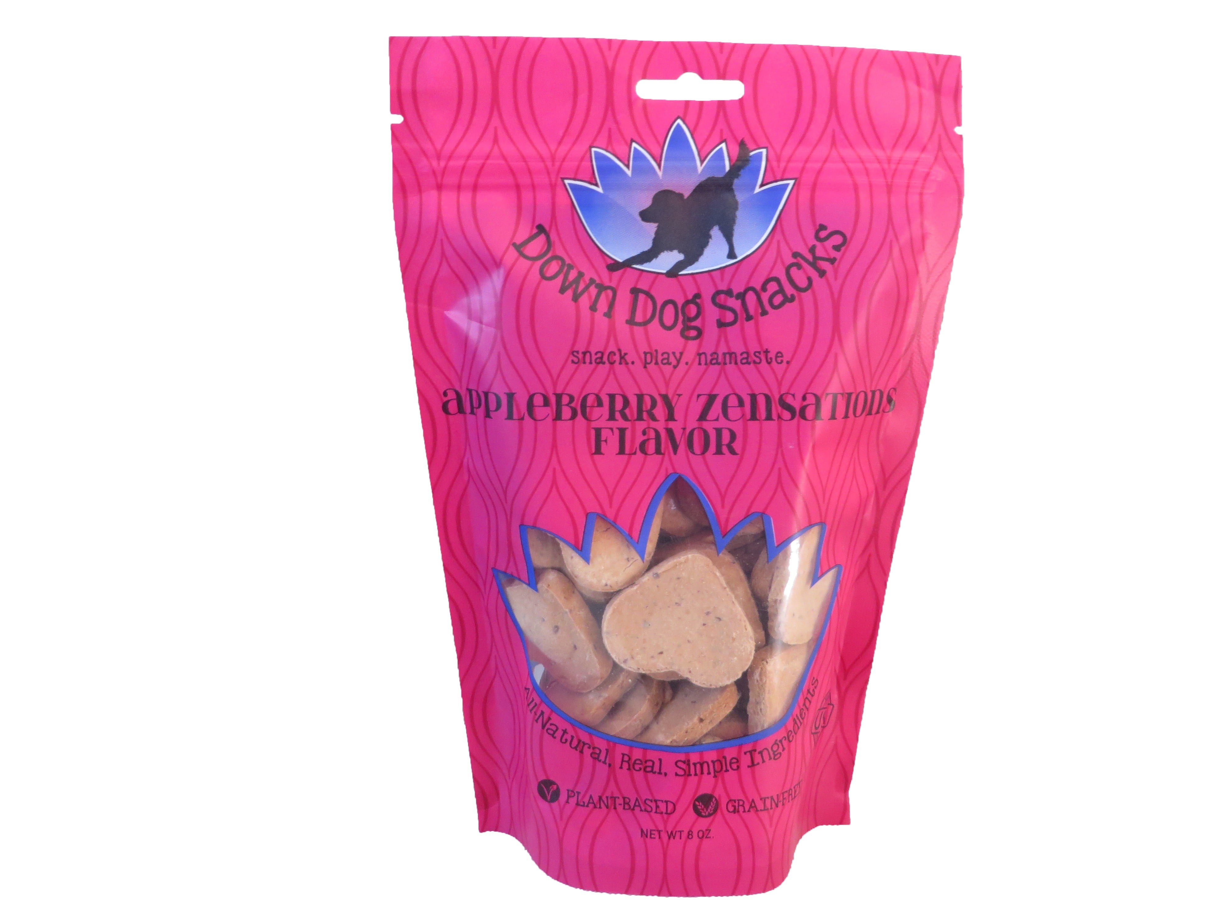 Down Dog Snacks Dog Treats Grain Free AppleBerry Zensations Handcrafted Dog Treat, 8 oz