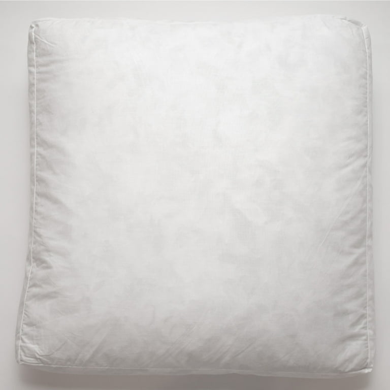 Down Etc. 235TC Cotton Covered Box Square Pillow Insert filled with Feathers and Down 16x16x2.5 Walmart