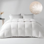Down Feather Comforter King Size - High Fill Power All Season Duvet Insert, Luxurious Hotel Medium Warmth Bedding Comforter 106 x90