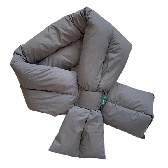 Down Filling Scarf Women Winter Warm Thick Padded Neck Wrap Scarves Neckerchief