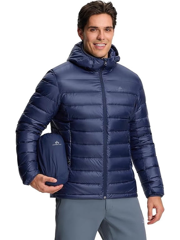 Down Jacket Men Pioneer Camp 650 Fill Primaloft Hood Packable