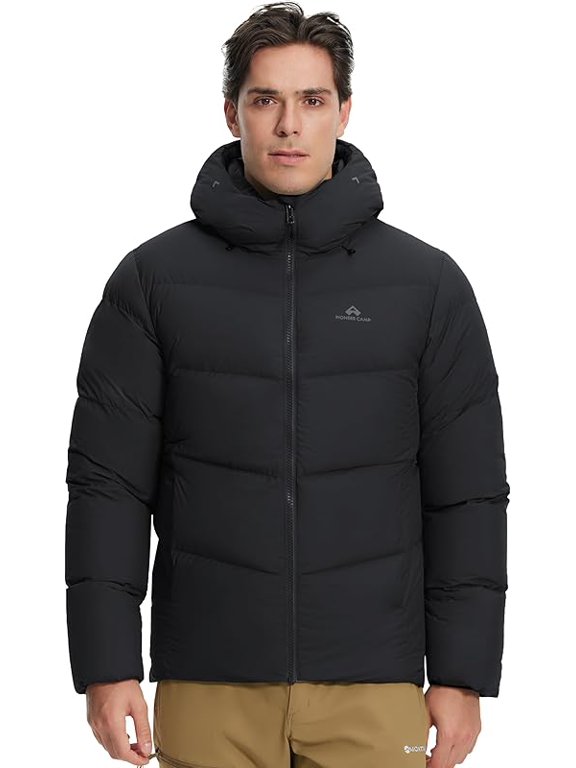 Down Jacket Men Pioneer Camp 700 Fill Water Repellent Hood