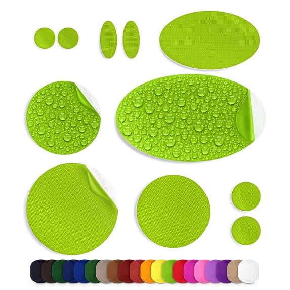 Repair Patches for Jackets, Tent, Shoe, Air Mattress, PVC Gear - Waterproof, Self-Adhesive, Tear-Cold-Heat-Resistant, Down Puffer Coat (11 Pieces, Green)