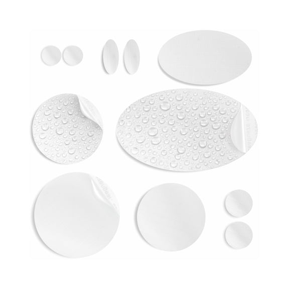 Repair Patches for Jackets, Tent, Shoe, Air Mattress, PVC Gear - Waterproof, Self-Adhesive, Tear-Cold-Heat-Resistant, Down Puffer Coat (11 Pieces, White)