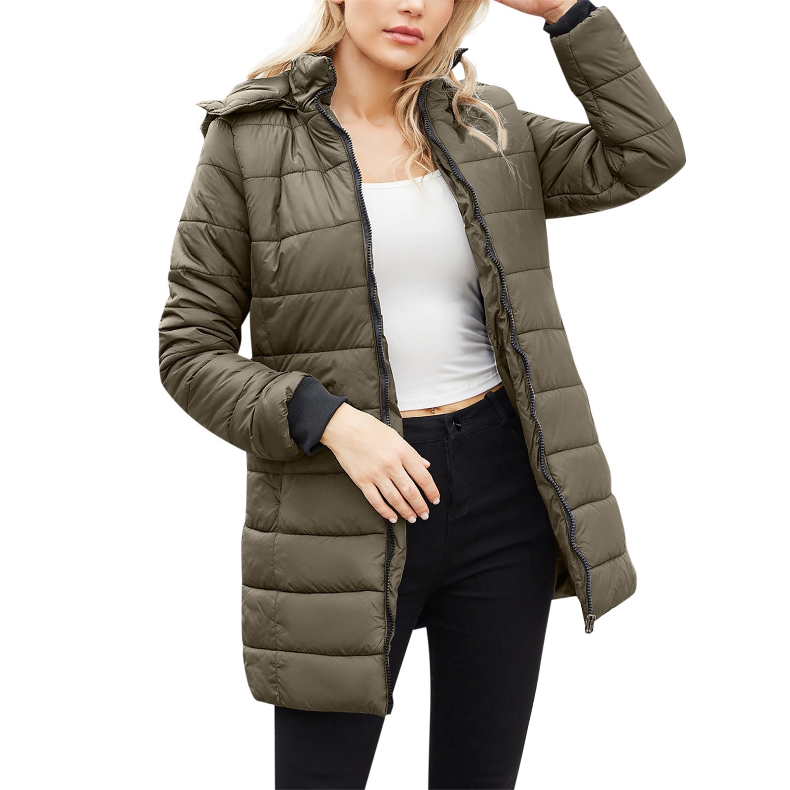 Down Jacket Womens Winter Coat with Hood Warm Lightweight