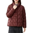 thumbnail image 1 of Down Jacket for Womens Solid Basic Thermal Coats Lounge Warm Long Sleeve Cotton-Padded Jacket Spring Outfits 2025 Pullover Fall Winter Clothes, 1 of 5
