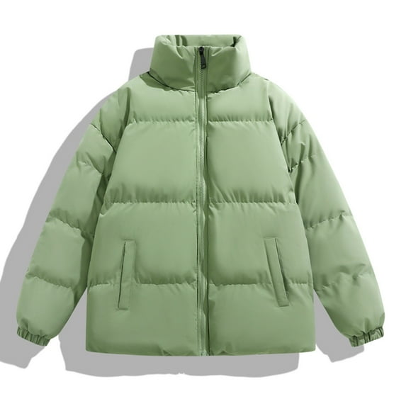 Down Men's Winter Coats Quilted Green Puffer Jacket Plain Warm Men Clothing
