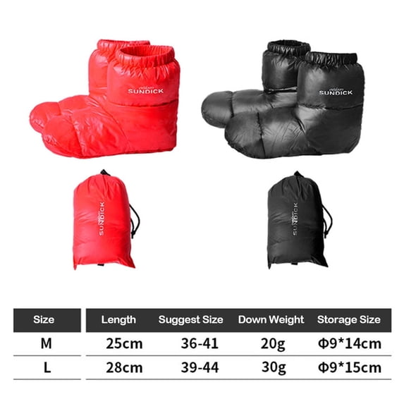 Camping Outdoors Camping Slippers Warm Socks For Sleeping Bag Indoors Warm Boots Men Women Winter Duck Down Booties Slipper Boots
