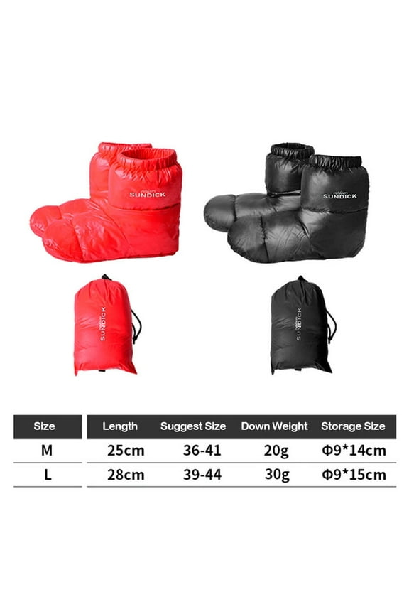 Down Outdoors Camping Slippers Warm Socks For Sleeping Bag Indoors Warm Boots Men Women Winter Duck Down Booties Slipper Boots