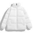 thumbnail image 1 of Down Shirts for Men Puffer White Quilted Jacket Plain Warm Winter Clothes for Men, 1 of 2