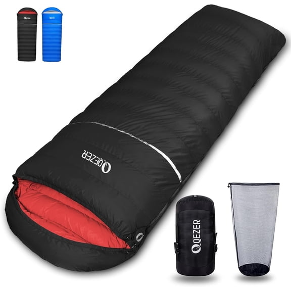 Down Sleeping Bag for Adults 600 Fill Power Ultralight Compact with Compression Sack