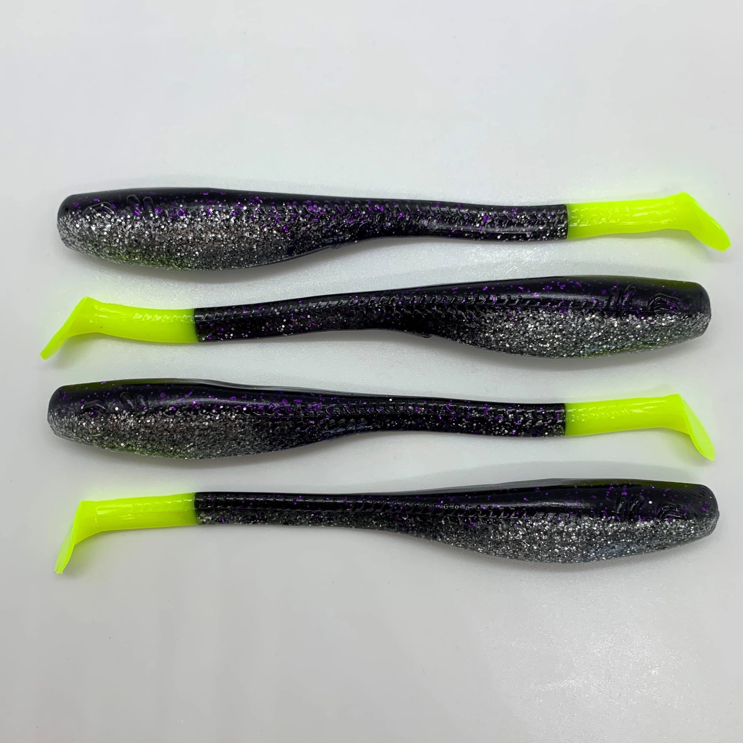 Down South Lures Super Model Plum Chartreuse