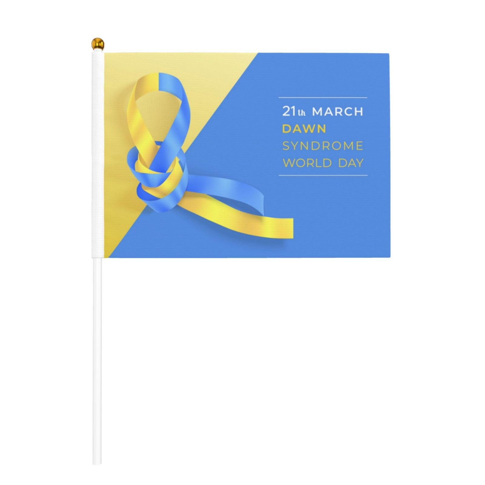 Down Syndrome Awareness Day Flags 6 Packs Mini Handheld Flag Desk Flag