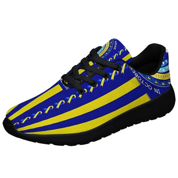 Down Syndrome Awareness In October We Wear Blue Shoes Sneakers for Women Men Black Size 13