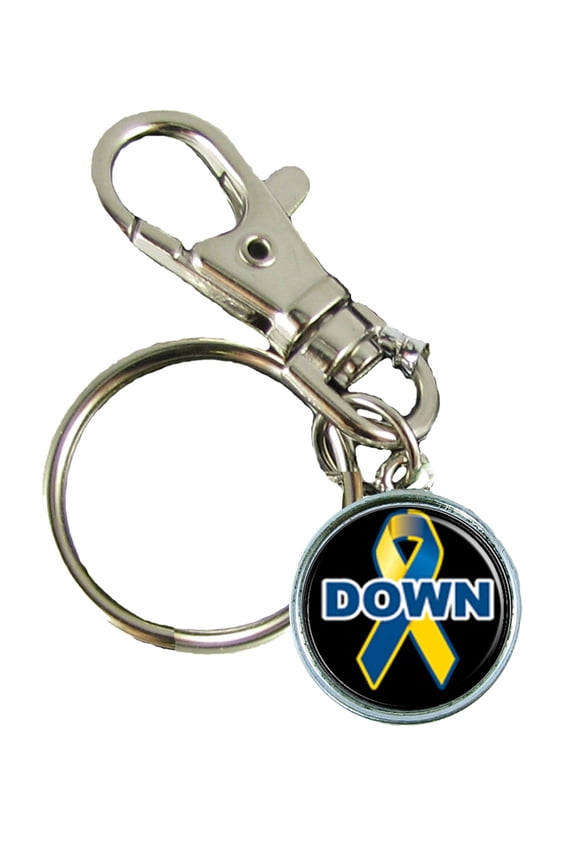Down Syndrome Awareness Keychain Support Silver Plated Jewelry Key Chain