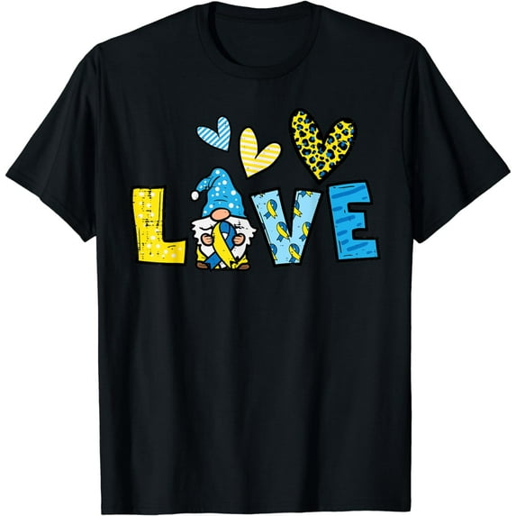 Down Syndrome Awareness Love Gnome Trisomy 21 Women Girl T-Shirt