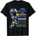 thumbnail image 1 of Down Syndrome Chromosome 21 Butterfly Ribbon Cousin Gift T-Shirt, 1 of 4
