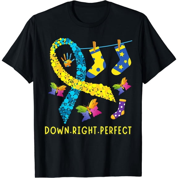 Down Syndrome Day Awareness T-Shirt Black Small