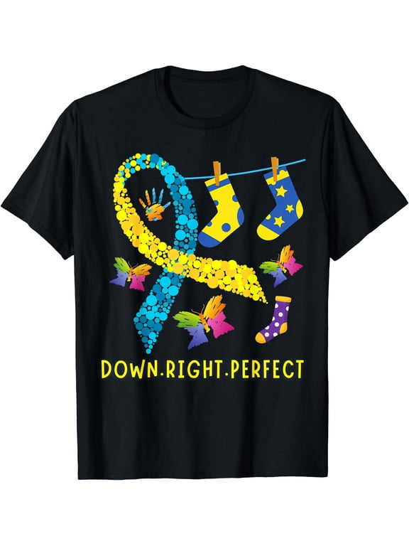 Down Syndrome Day Awareness T-Shirt Black Small