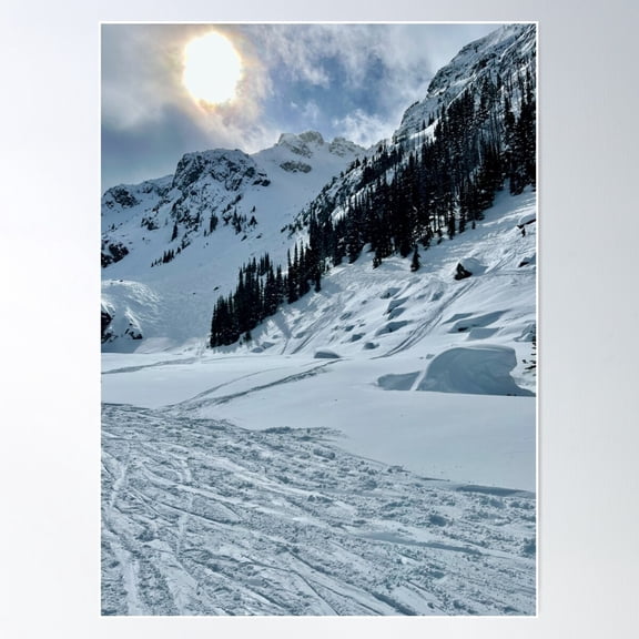 Down The Blackcomb Glacier Bc Poster Wall Art, Modern Wall Decor For Living Room Bedroom, 12x18 UNFRAMED