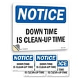 thumbnail image 1 of Down Time Is Clean OSHA Notice Vinyl Decal Label 24 Inch x 18 Inch - 5 Pack, 1 of 6