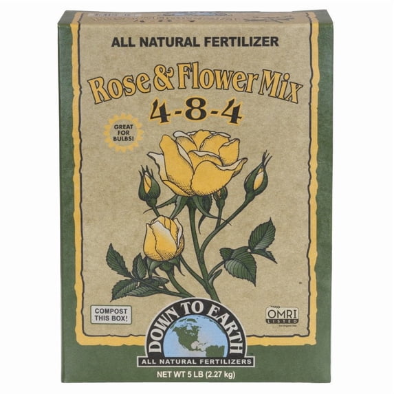 Down To Earth All Natural Fertilizers Rose & Flower Mix 4-8-4, 5 lb Box