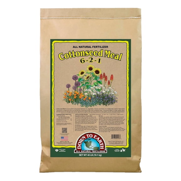 Down To Earth Cottonseed Meal 6-2-1 Organic Plant Food, 40 lb Bag