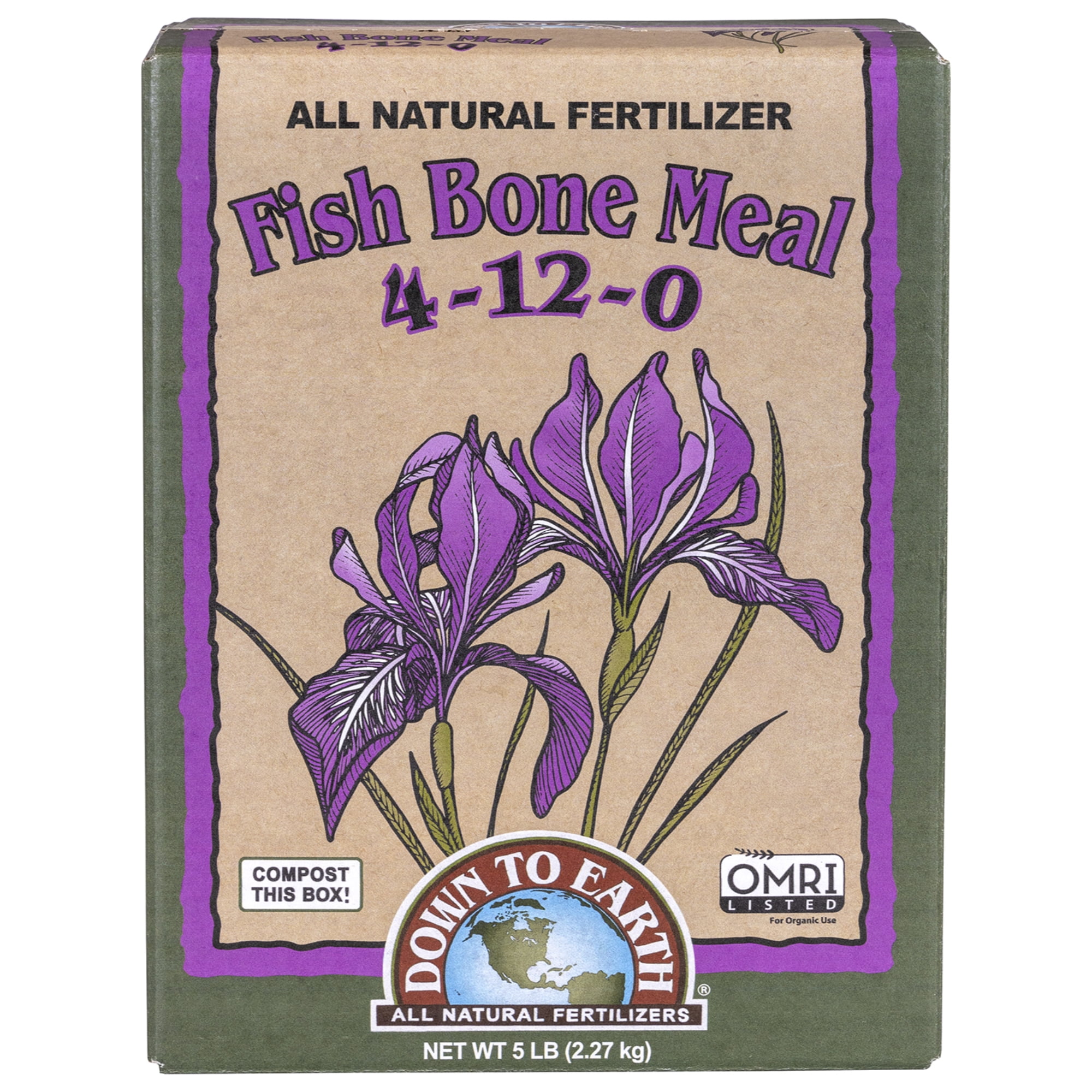 Down to Earth Fish Bone Meal 4-12-0 All Natural Fertilizer, 5lbs