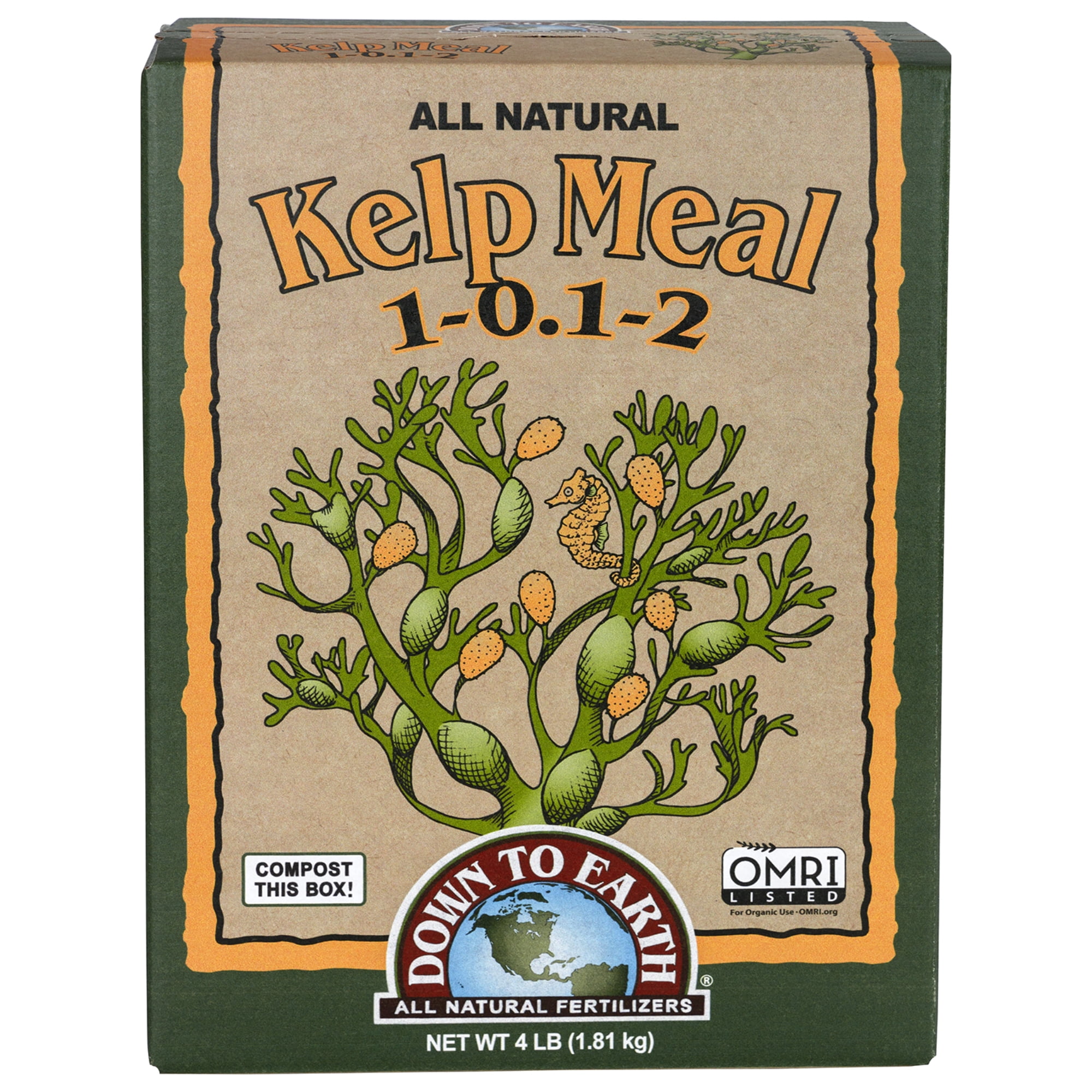 BFG Supply Kelp Meal Natural Fertilizer - 1-0.1-2 NPK, Slow Release - 4 Lb — Outdoor & Indoor Plant Use, Easy Application