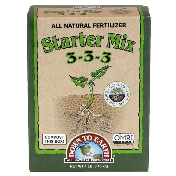 Down To Earth All Natural Fertilizers Starter Mix 3-3-3, 1 lb Mini Box