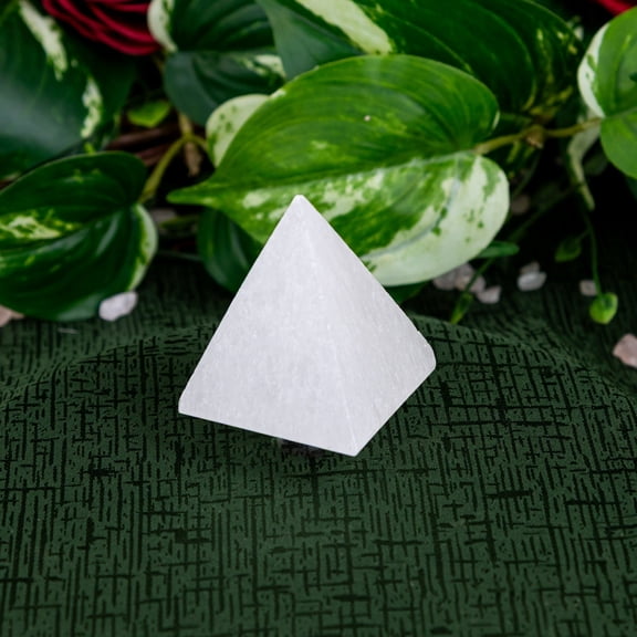 Down To Earth White Selenite Pyramid 2"