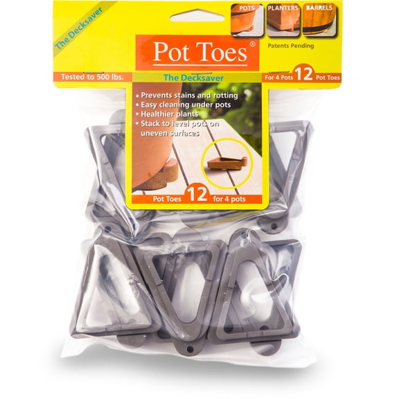 Down Under 0.5 in. H Gray Plastic Pot Toes