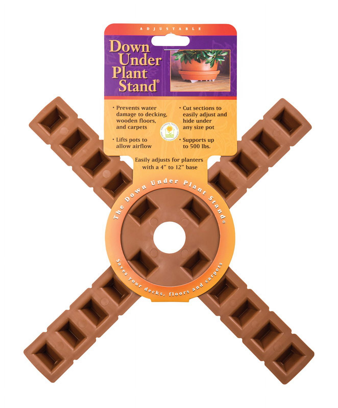 Down Under Decksaver 1 in. H X 12 in. W X 12 in. D Plastic Planter Trivet Clear
