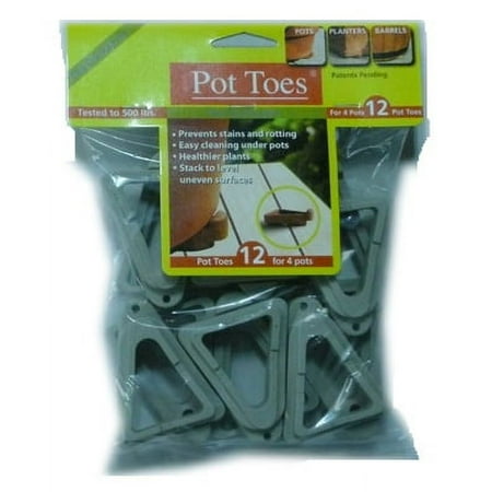 The Plant Stand PSNPT12LGHT Plant Stand Pot Toes Light Gray 12PK Bag