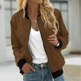 thumbnail image 1 of Down Vest Women, Fall Bomber Jackets for Women 2023 Trendy Zip Up Graphic Printed Outwear Coats Long Sleeve Slim Fit Jacket Shirts Long Trench Coat for Women, 1 of 4