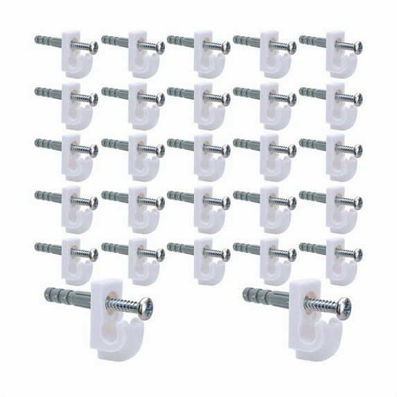 Down Wall Clips- 30 Sets Wire Shelf Brackets ,Included Clips Loop Clips-Closet Shelves Clips-Wire Shelf Back Wall Clip
