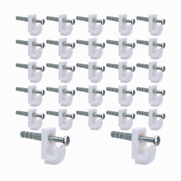 Down Wall Clips- 30 Sets Wire Shelf Brackets ,Included Clips Loop Clips-Closet Shelves Clips-Wire Shelf Back Wall Clip