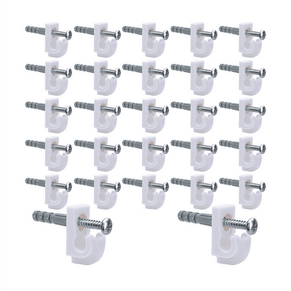 Down Wall Clips- 30 Sets Wire Shelf Brackets Loop Clips-Closet Shelves Clips-Wire Back Clip,Included Clips