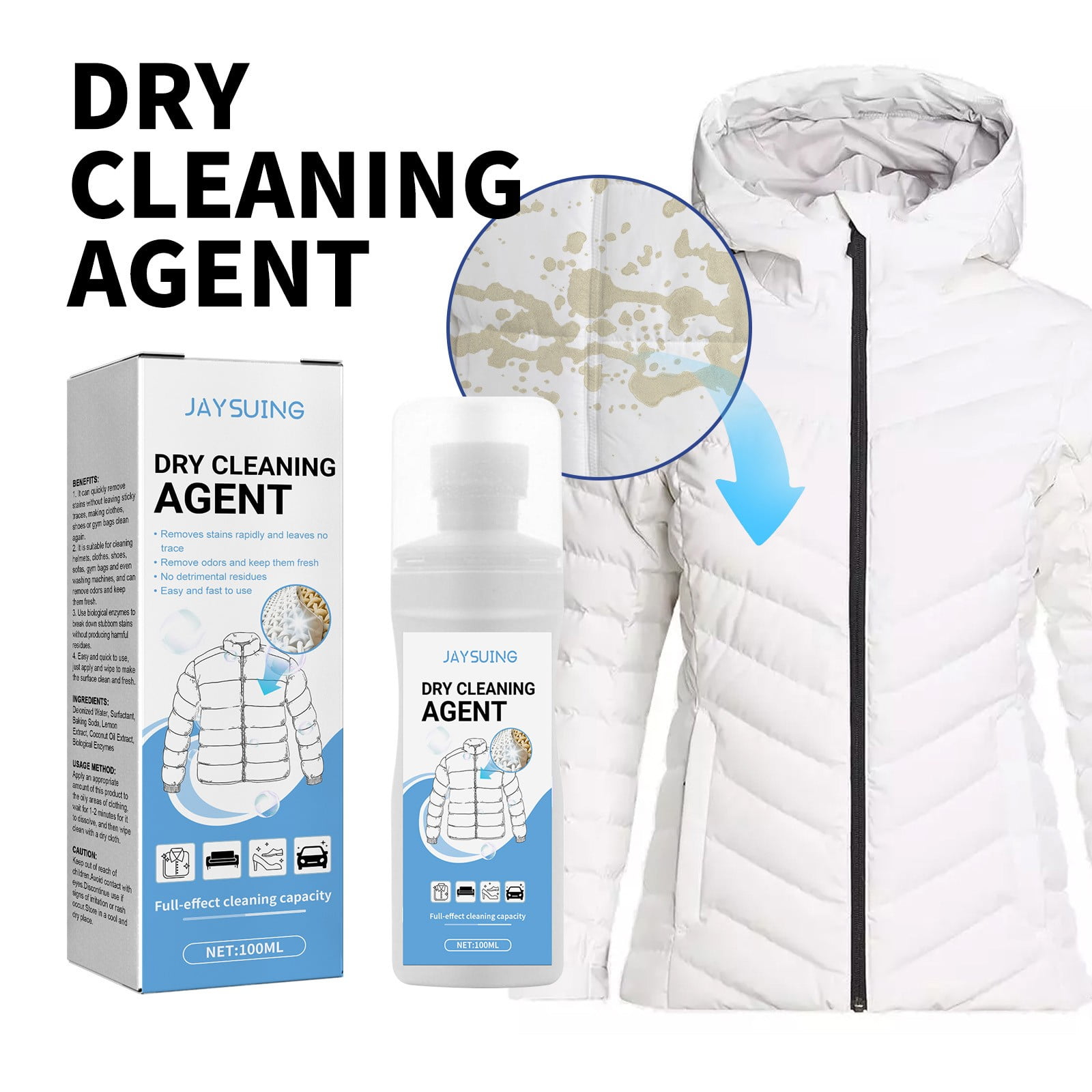 Sdjma Down Wear Detergent, Down Jacket Cleaner Spray, Laundry Detergent for Down Jackets, Down Jacket Dry Cleaning Agent, Spray Down Jacket Wash-Free